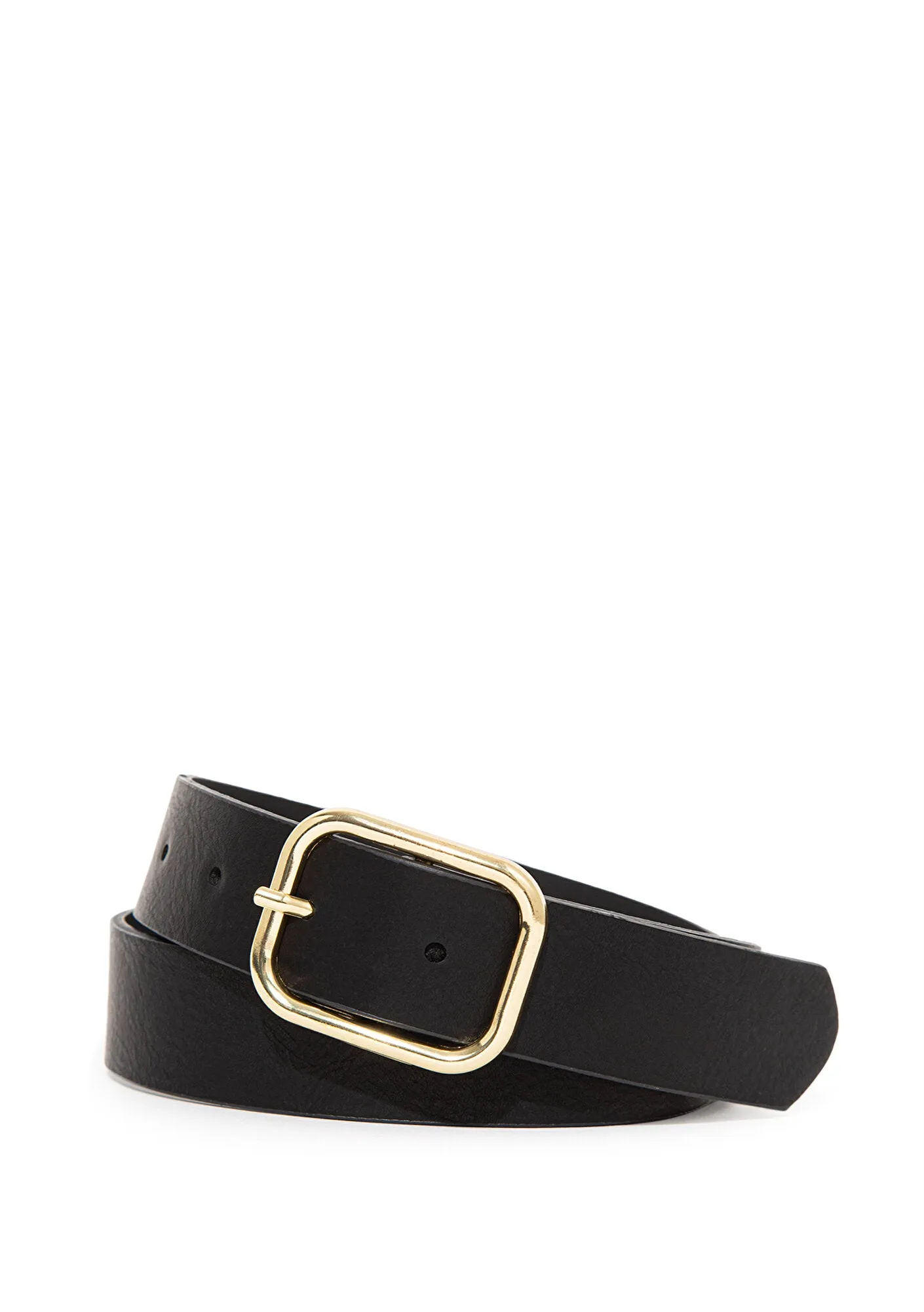 Black Faux Leather Belt
