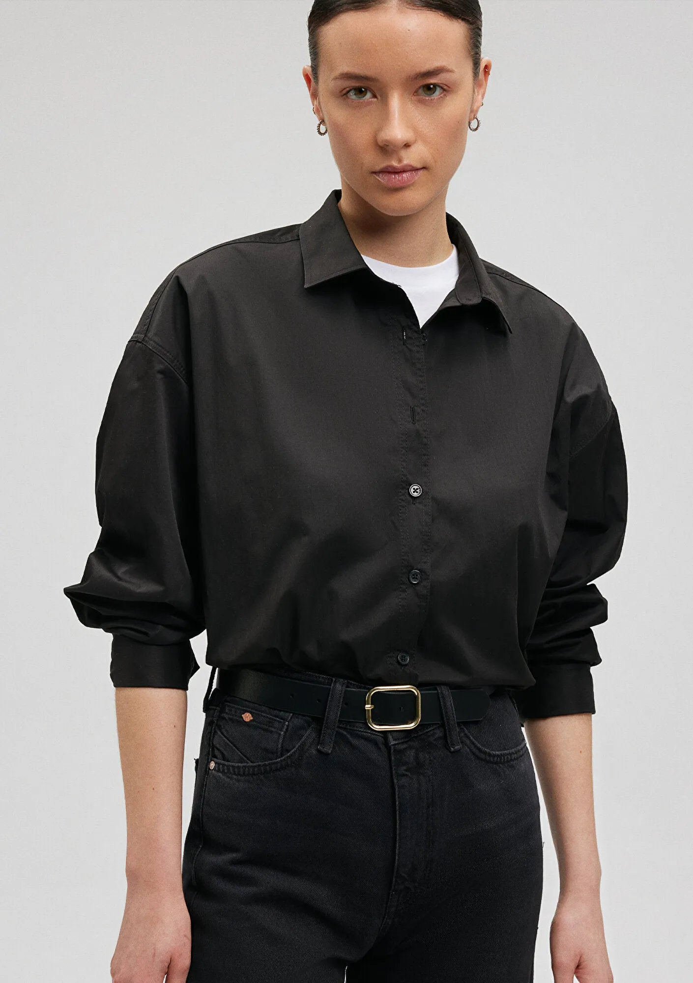 Black Faux Leather Belt