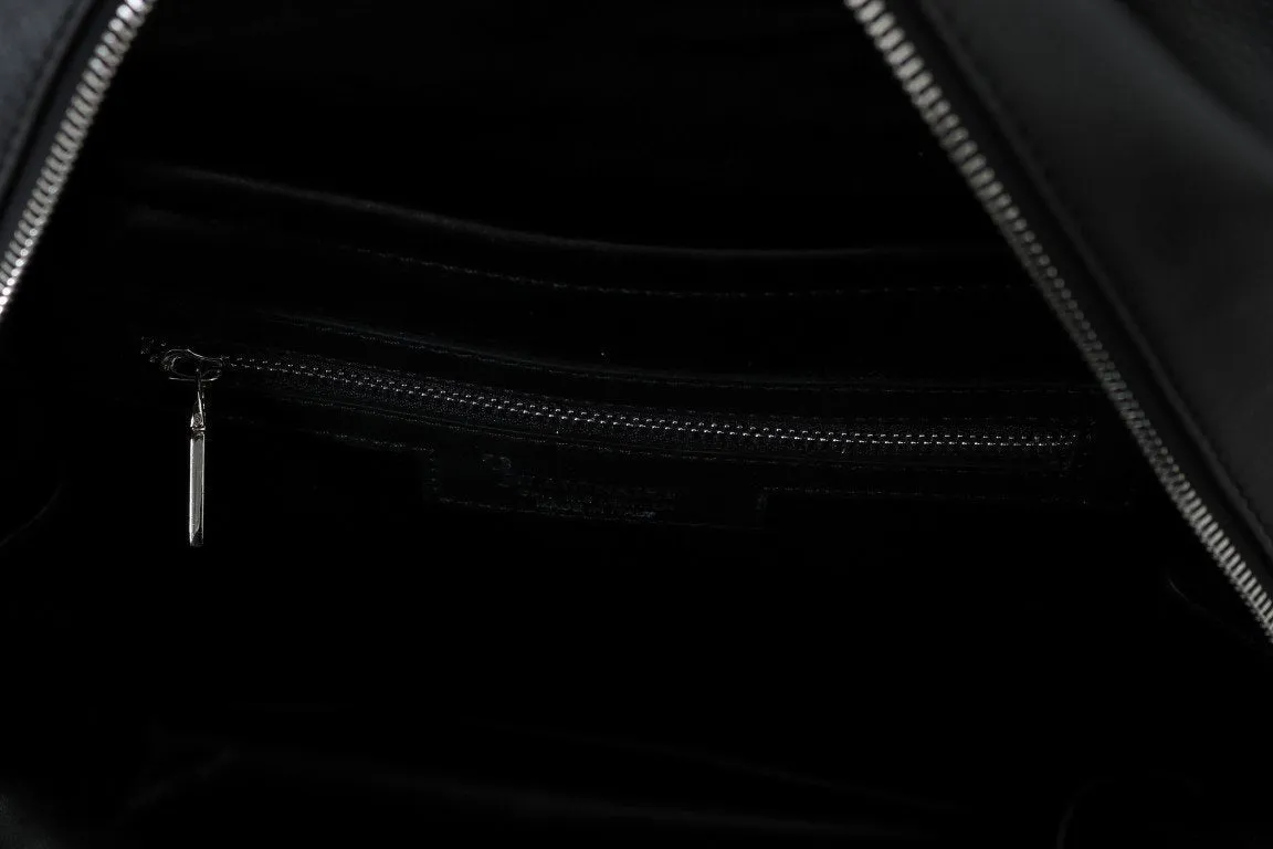 Black Leather Backpack Bag