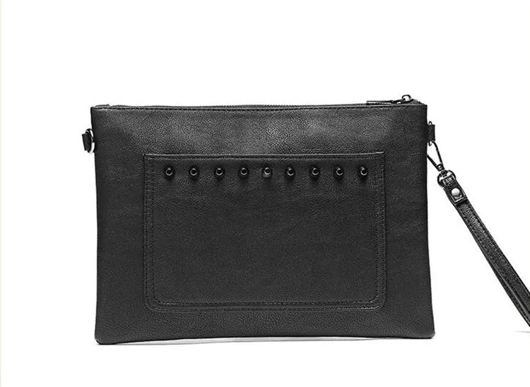 Black Leather Clutch For Men & Women