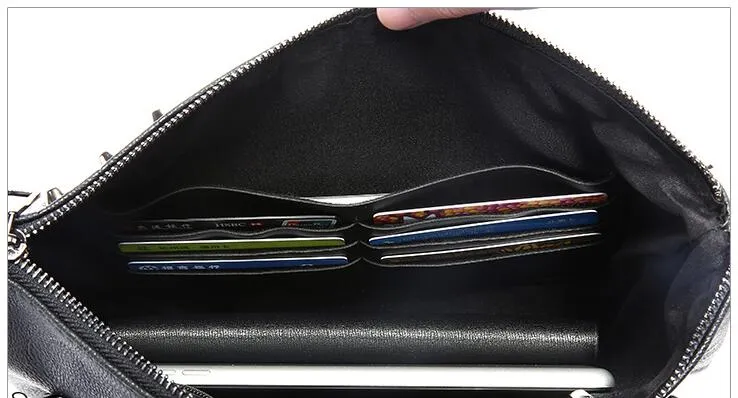 Black Leather Clutch For Men & Women