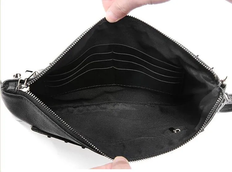 Black Leather Clutch For Men & Women