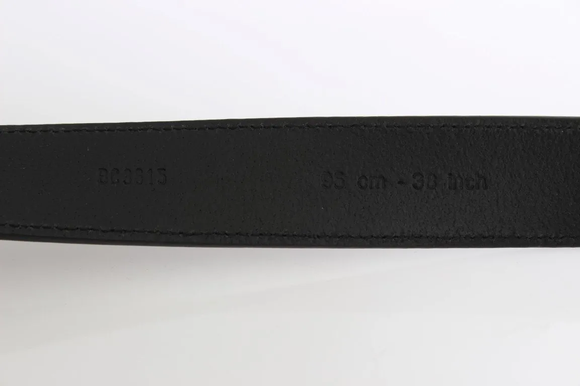 Black Leather Silver Buckle Belt
