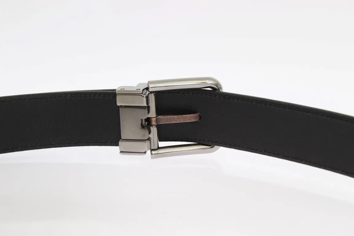 Black Leather Silver Buckle Belt