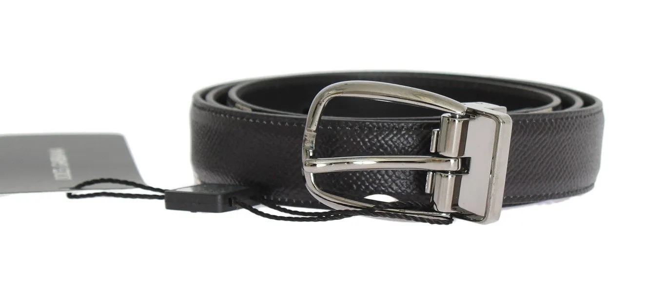 Black Leather Silver Buckle Belt