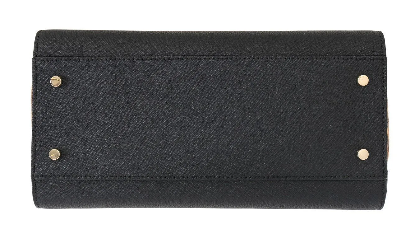 Black LEOPARD HAYDEN Leather Handbag