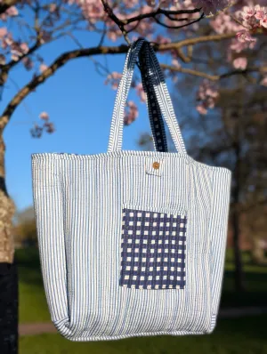 BLUE CHECK REVERSIBLE BAG