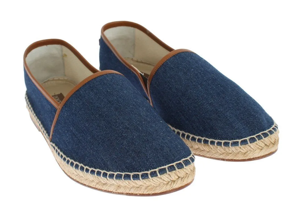 Blue Denim Logo Loafers Espadrilles