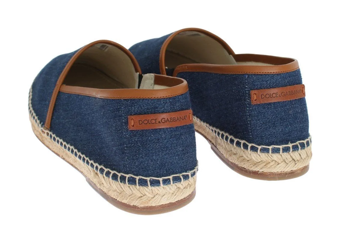 Blue Denim Logo Loafers Espadrilles