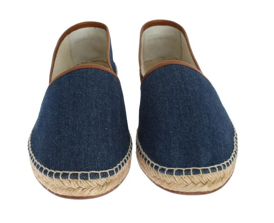 Blue Denim Logo Loafers Espadrilles