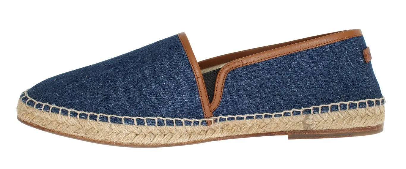 Blue Denim Logo Loafers Espadrilles