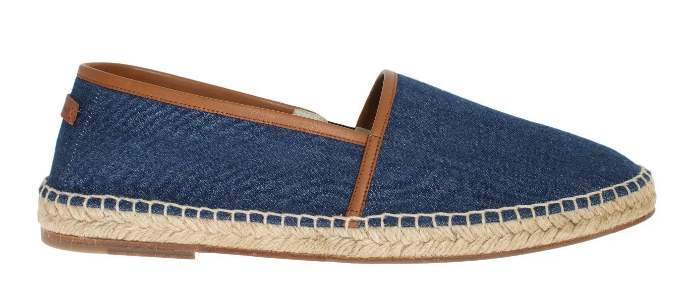 Blue Denim Logo Loafers Espadrilles