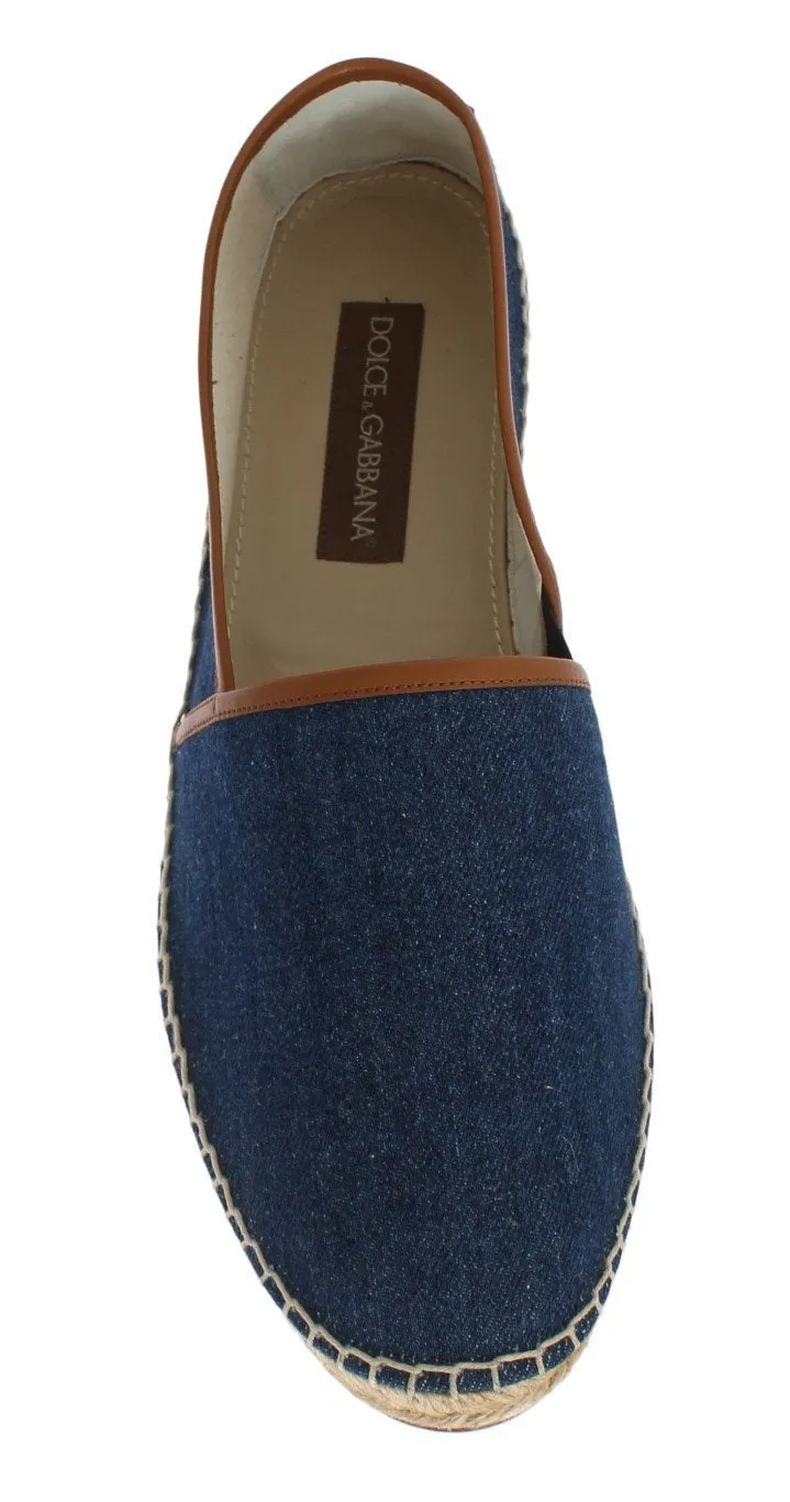 Blue Denim Logo Loafers Espadrilles