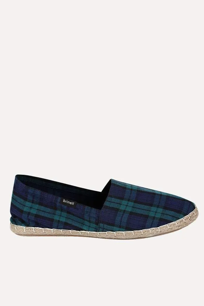 Blue Tartan Plaid Elastic Espadrilles