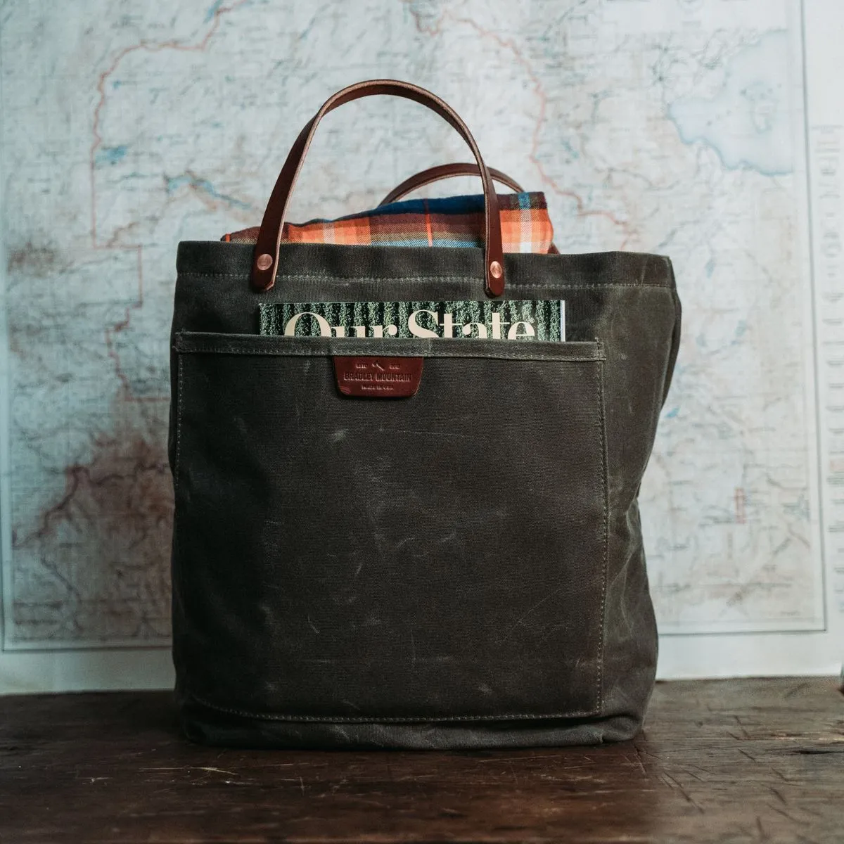 Bradley Mountain Waxed Canvas Tote Bag - Coal