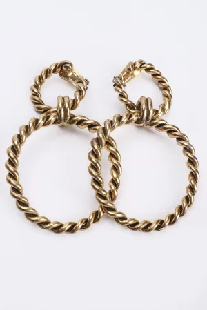 Braided Hoop Drop Earrings