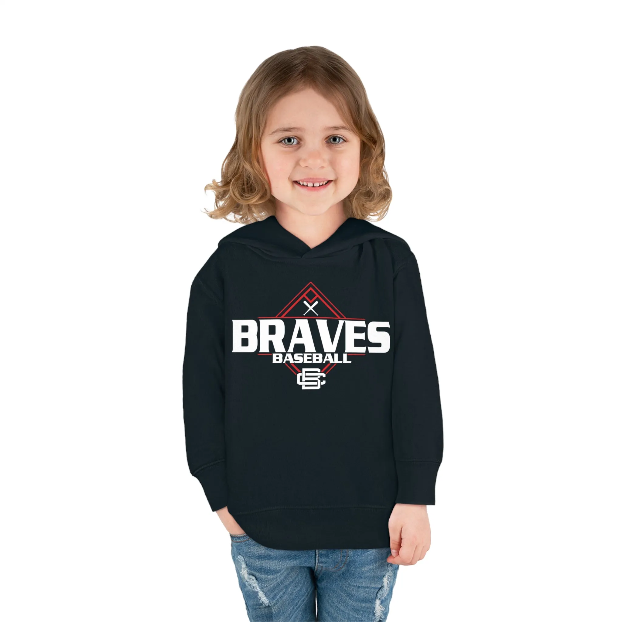 Braves Baseball Diamond Toddler Pullover Fleece Hoodie