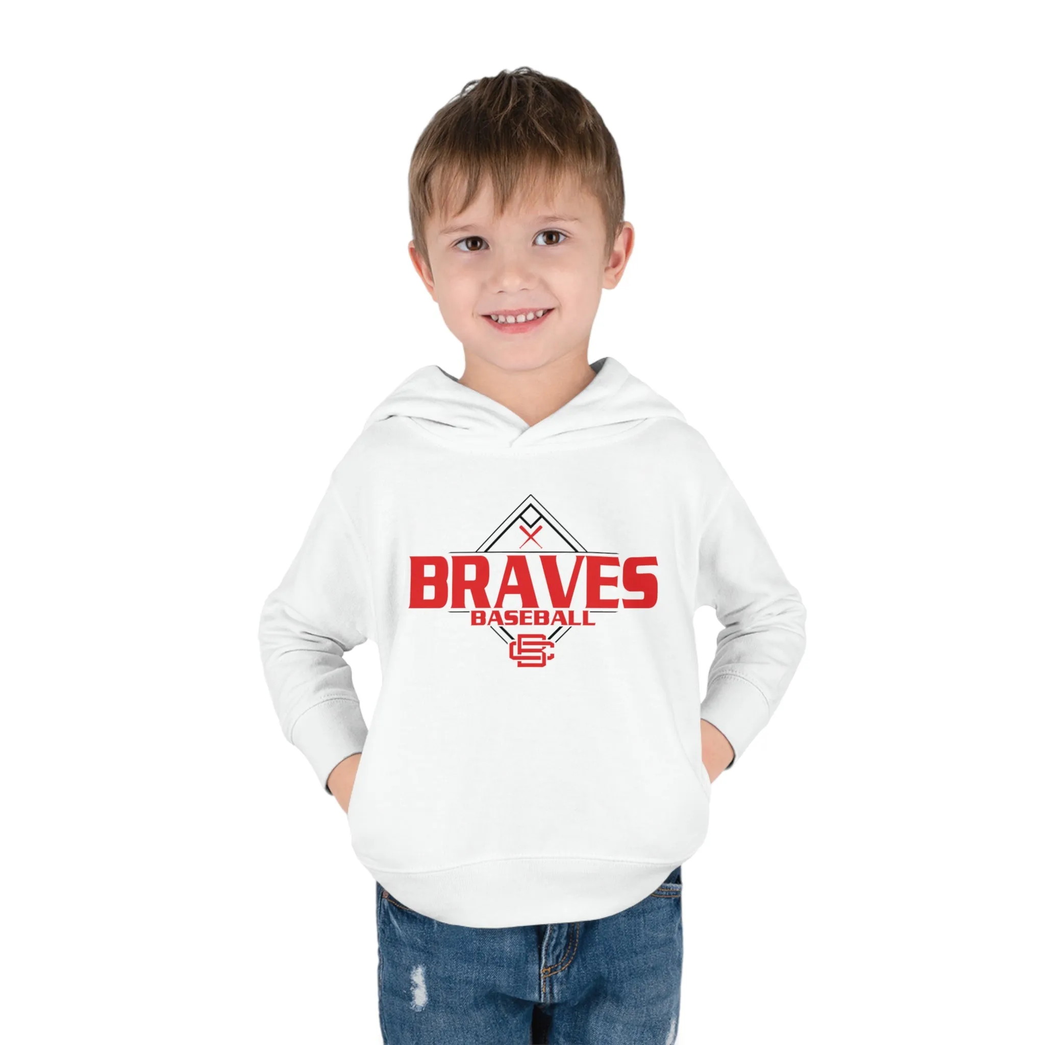 Braves Baseball Diamond Toddler Pullover Fleece Hoodie