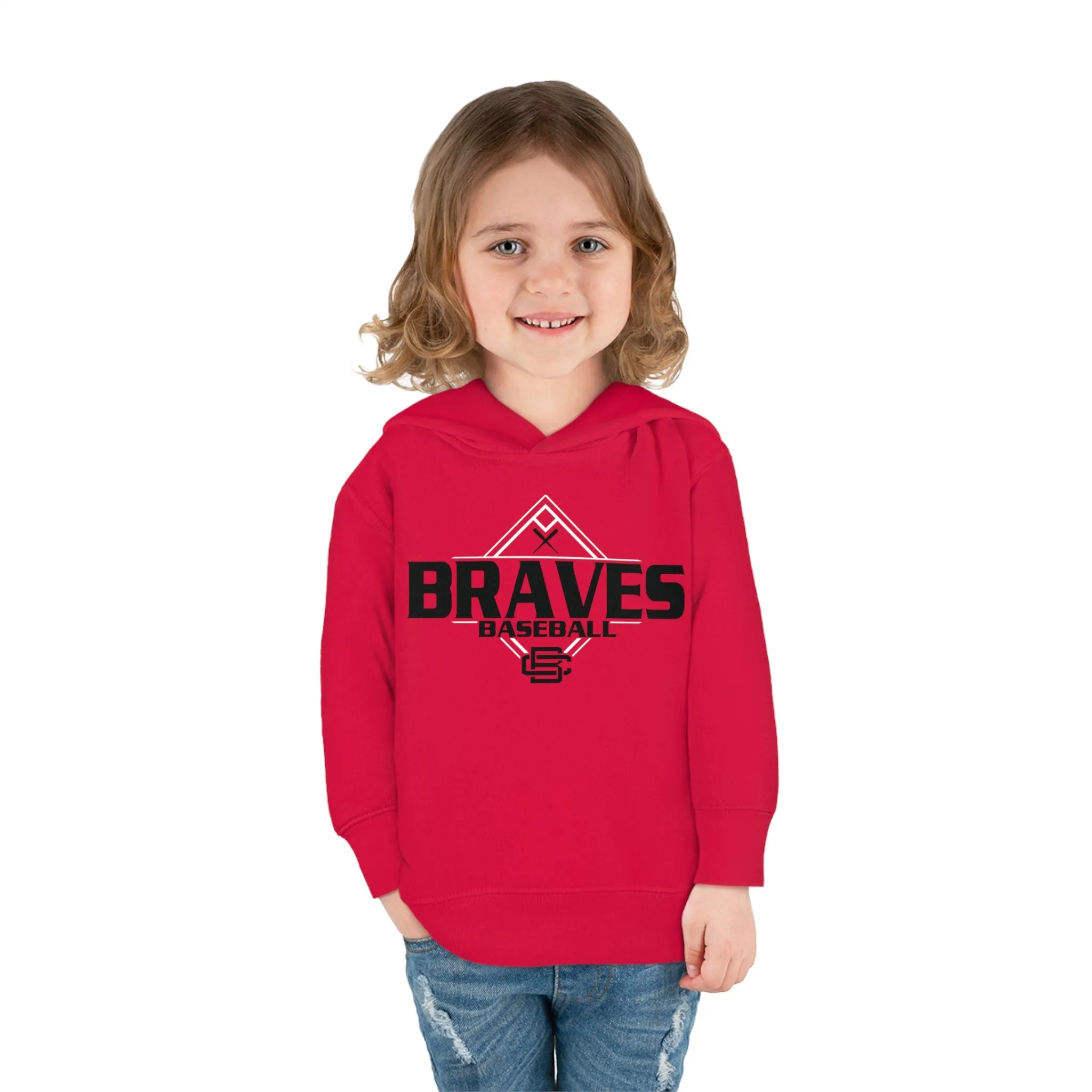 Braves Baseball Diamond Toddler Pullover Fleece Hoodie