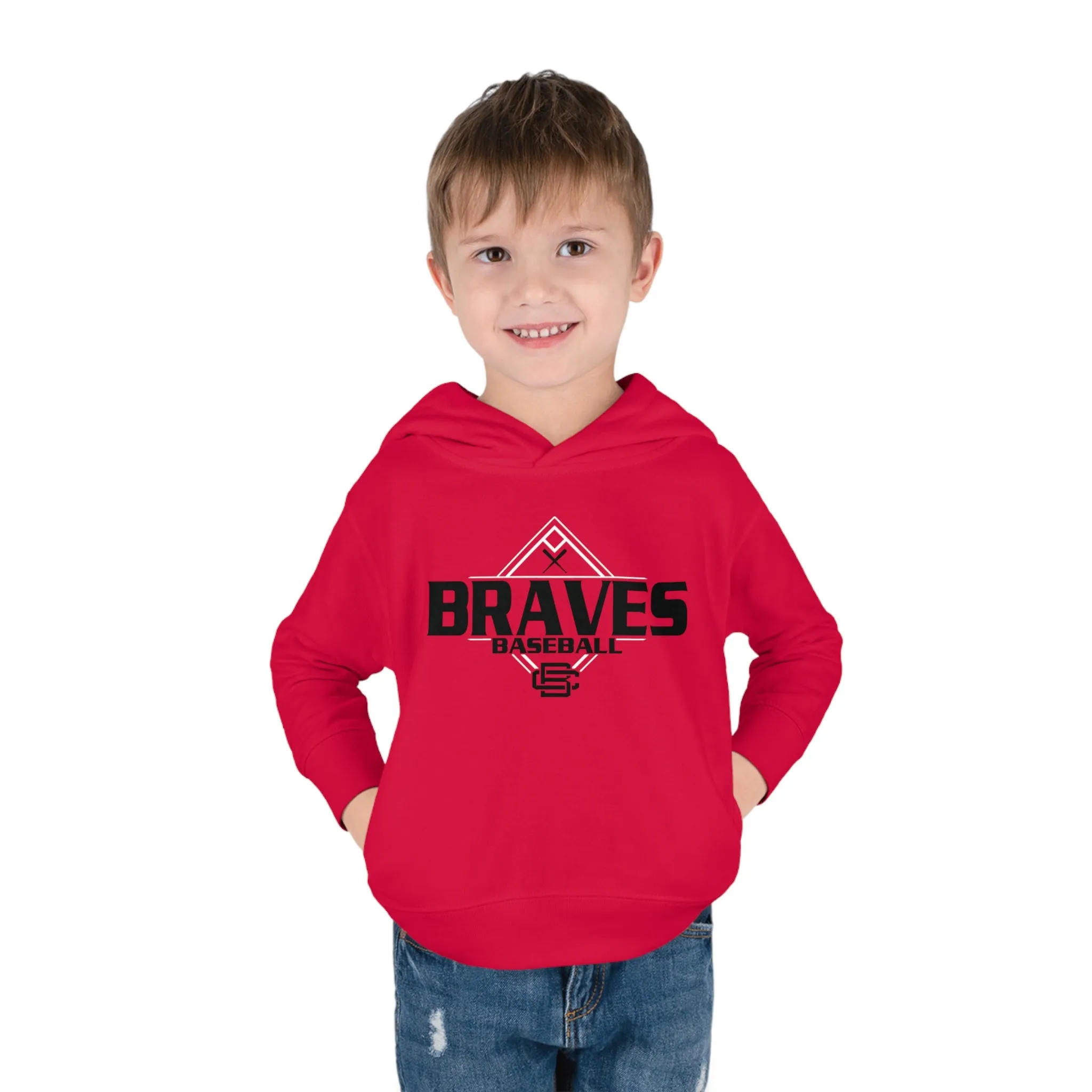 Braves Baseball Diamond Toddler Pullover Fleece Hoodie