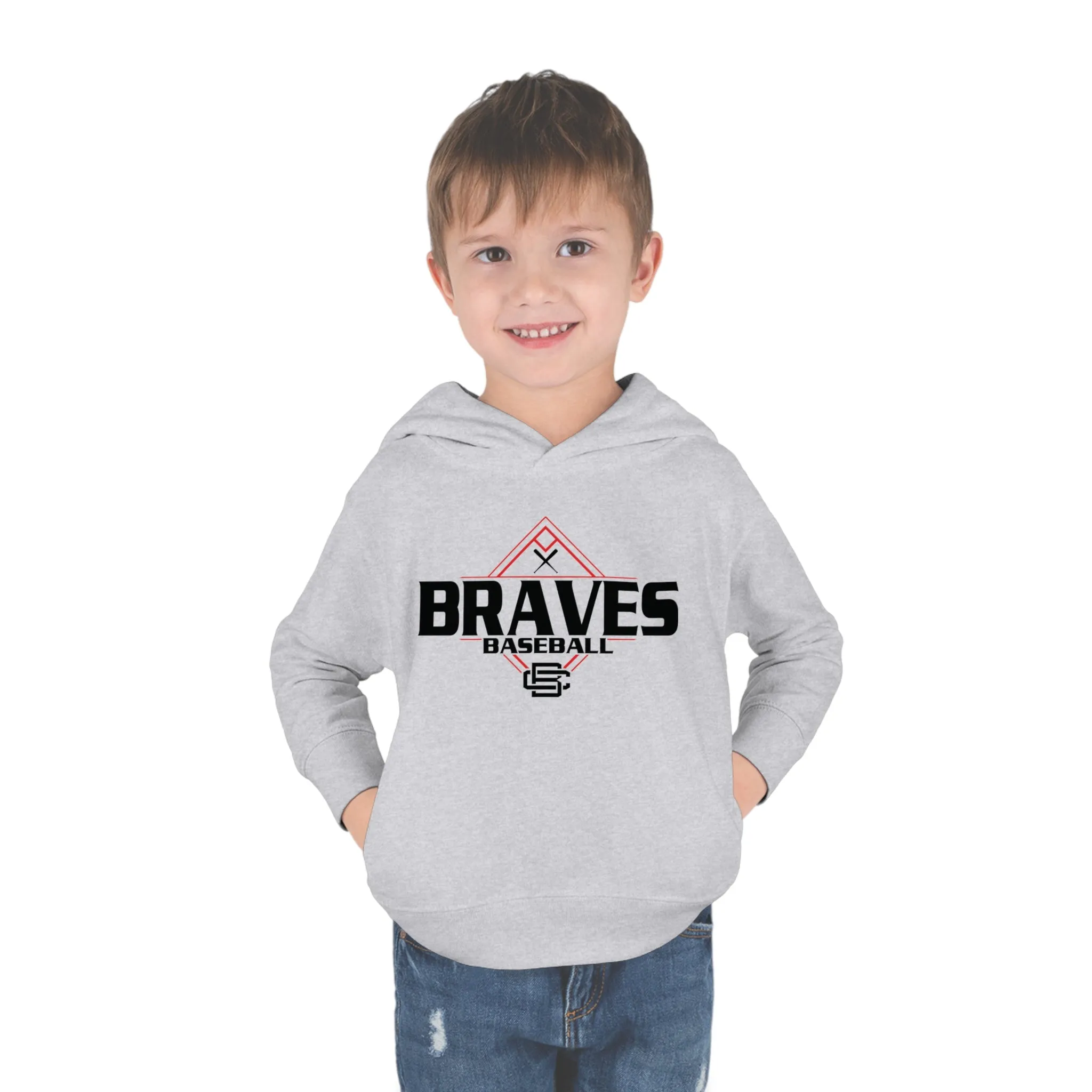 Braves Baseball Diamond Toddler Pullover Fleece Hoodie