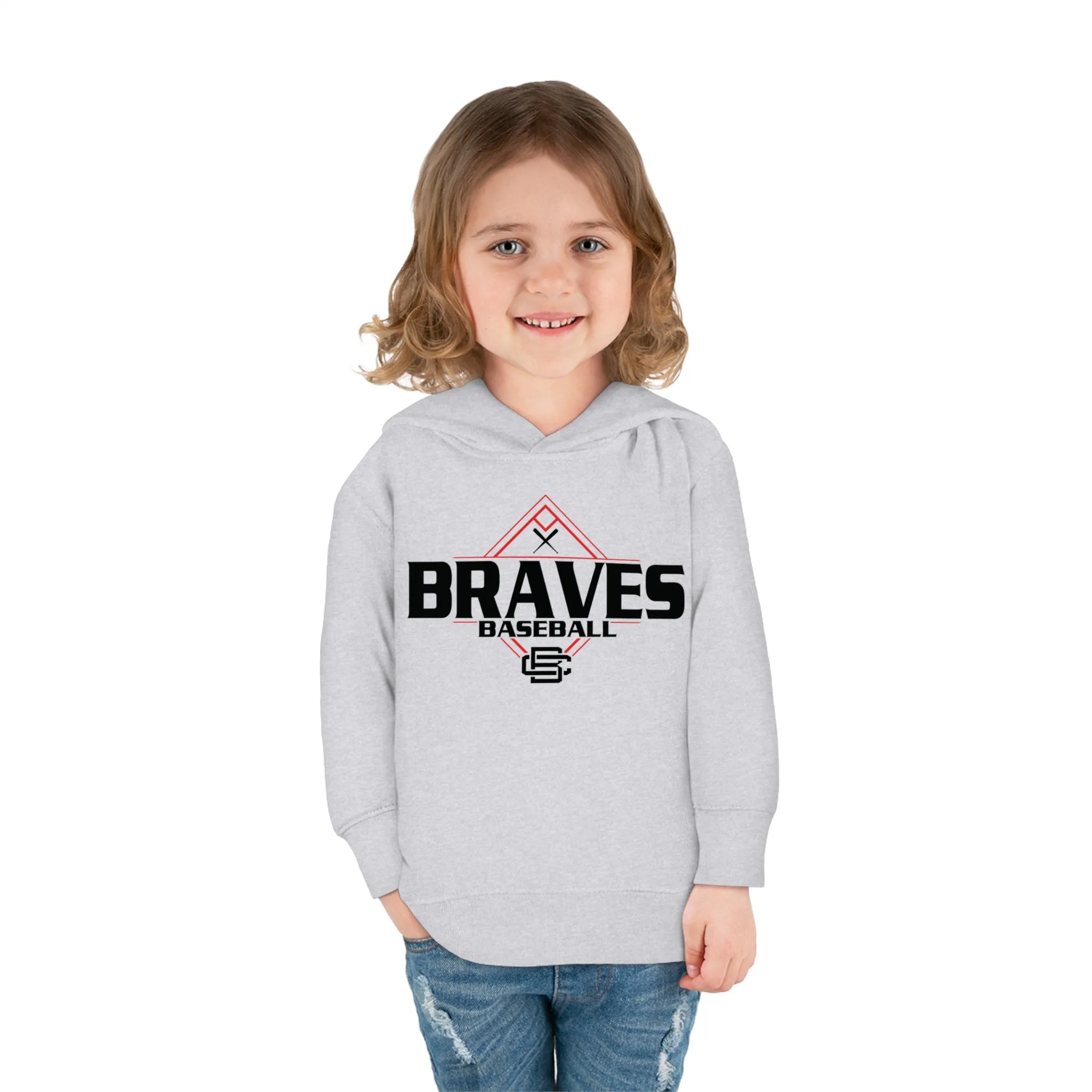 Braves Baseball Diamond Toddler Pullover Fleece Hoodie