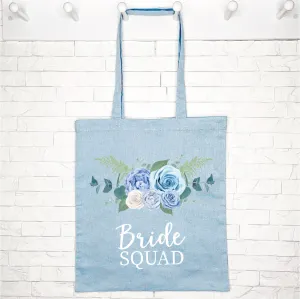 Bride Squad Blue Floral Hen Do Tote Bag