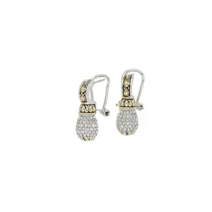 Briolette Collection - Pavé Drop Post with Clip Earrings