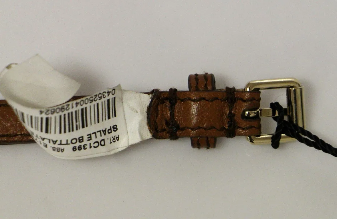 Brown Leather Logo Belt