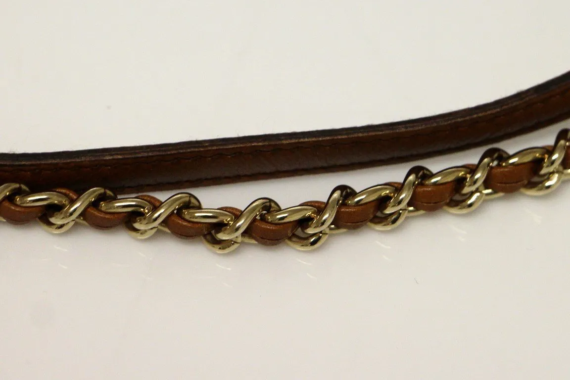 Brown Leather Logo Belt