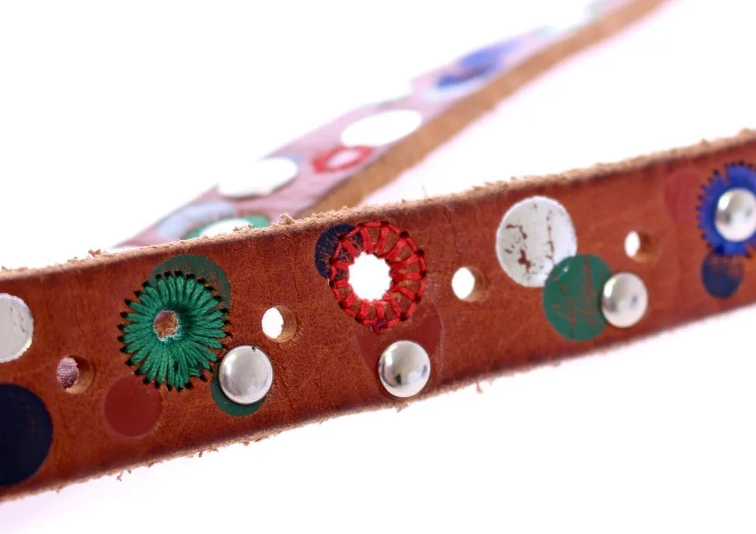 Brown Leather Logo Belt
