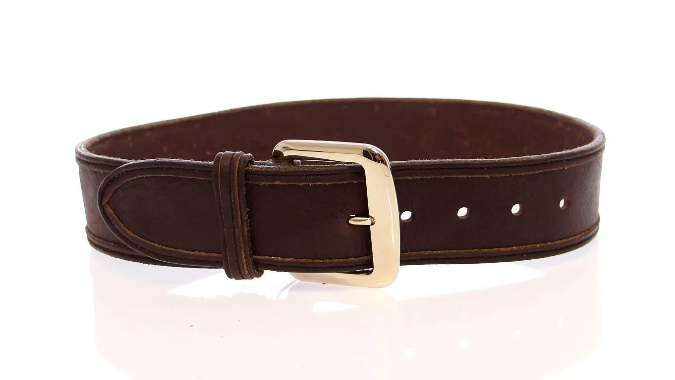 Brown Leather Logo Belt