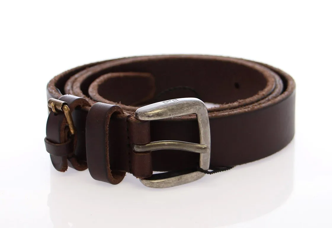 Brown Leather Logo Belt