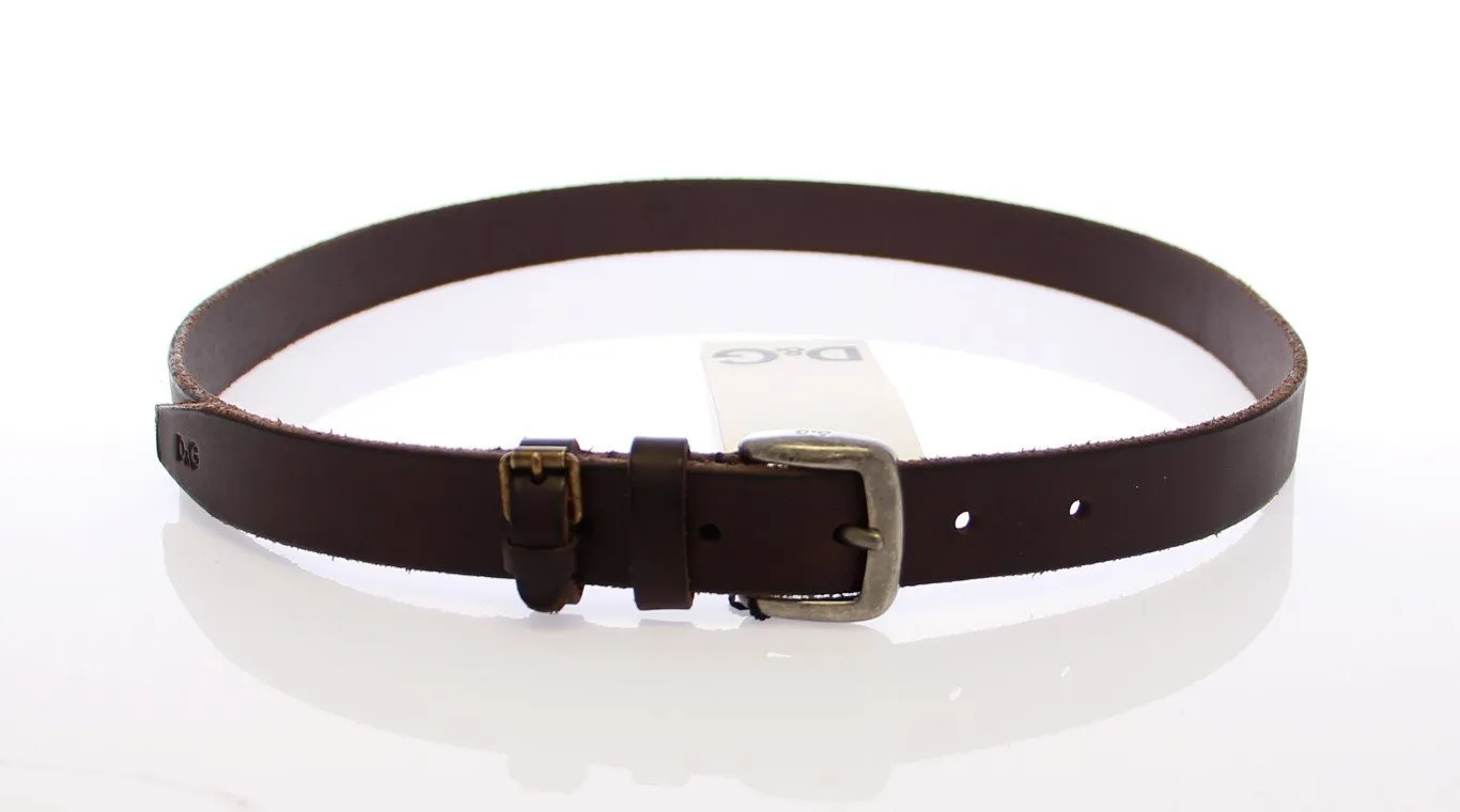 Brown Leather Logo Belt