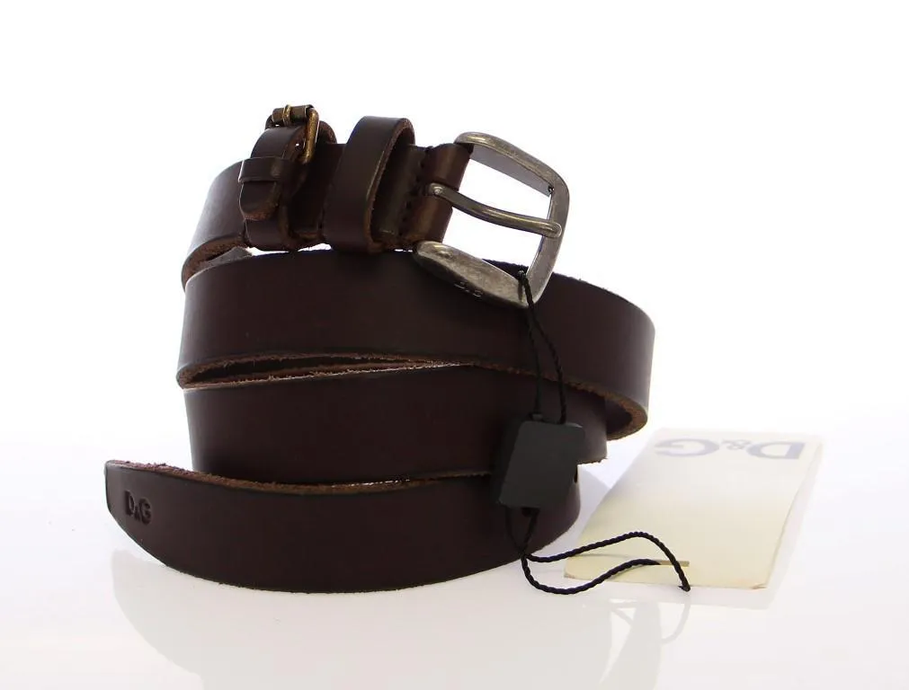 Brown Leather Logo Belt