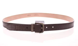 Brown Leather Logo Belt