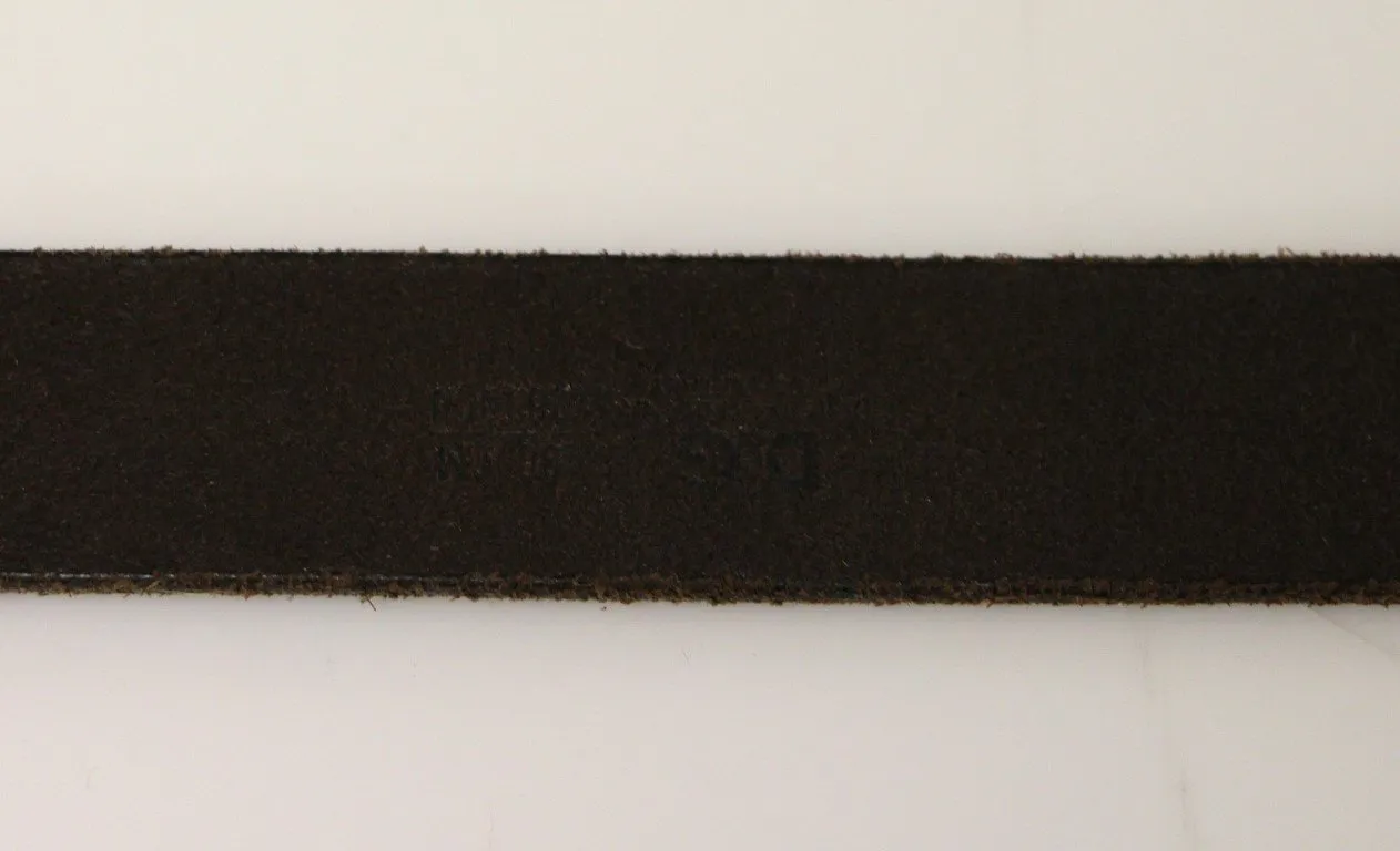 Brown Leather Logo Belt
