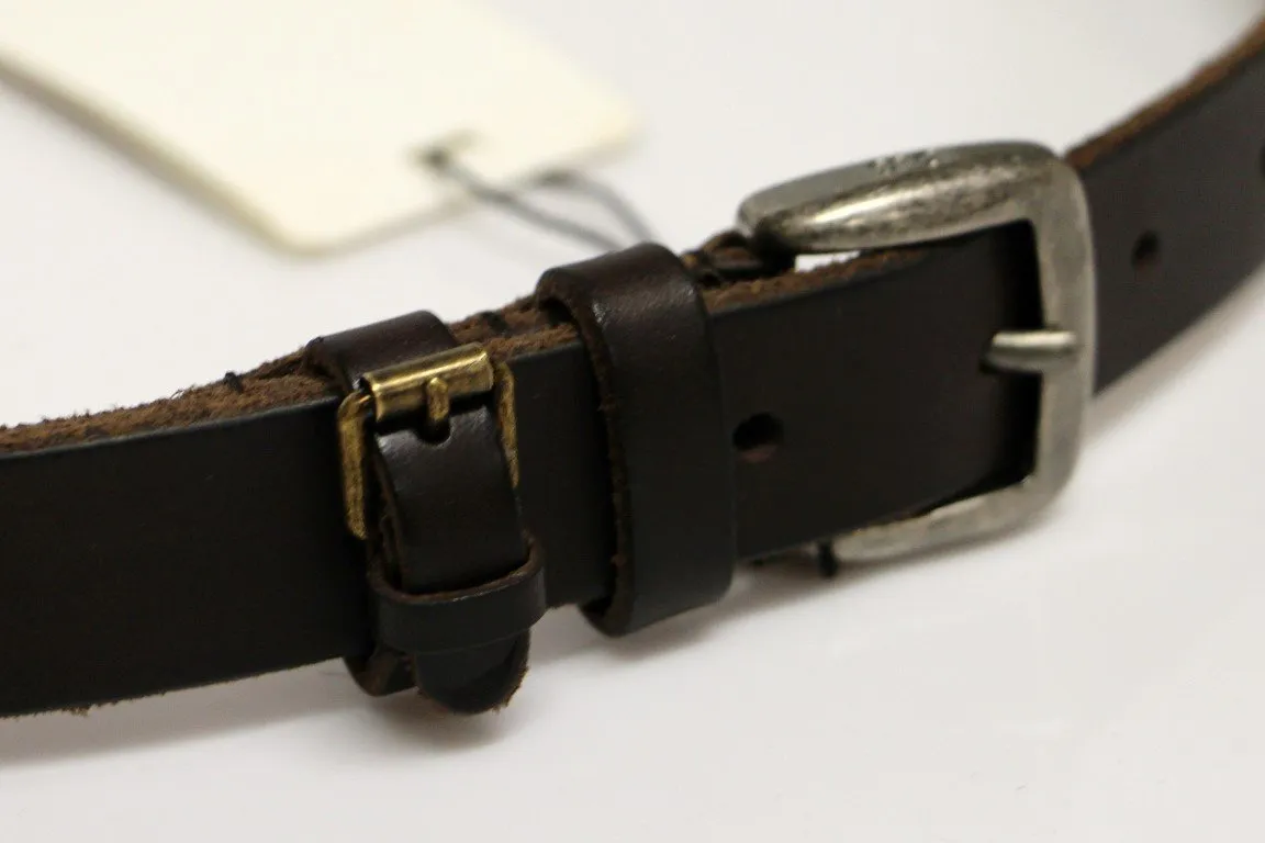 Brown Leather Logo Belt