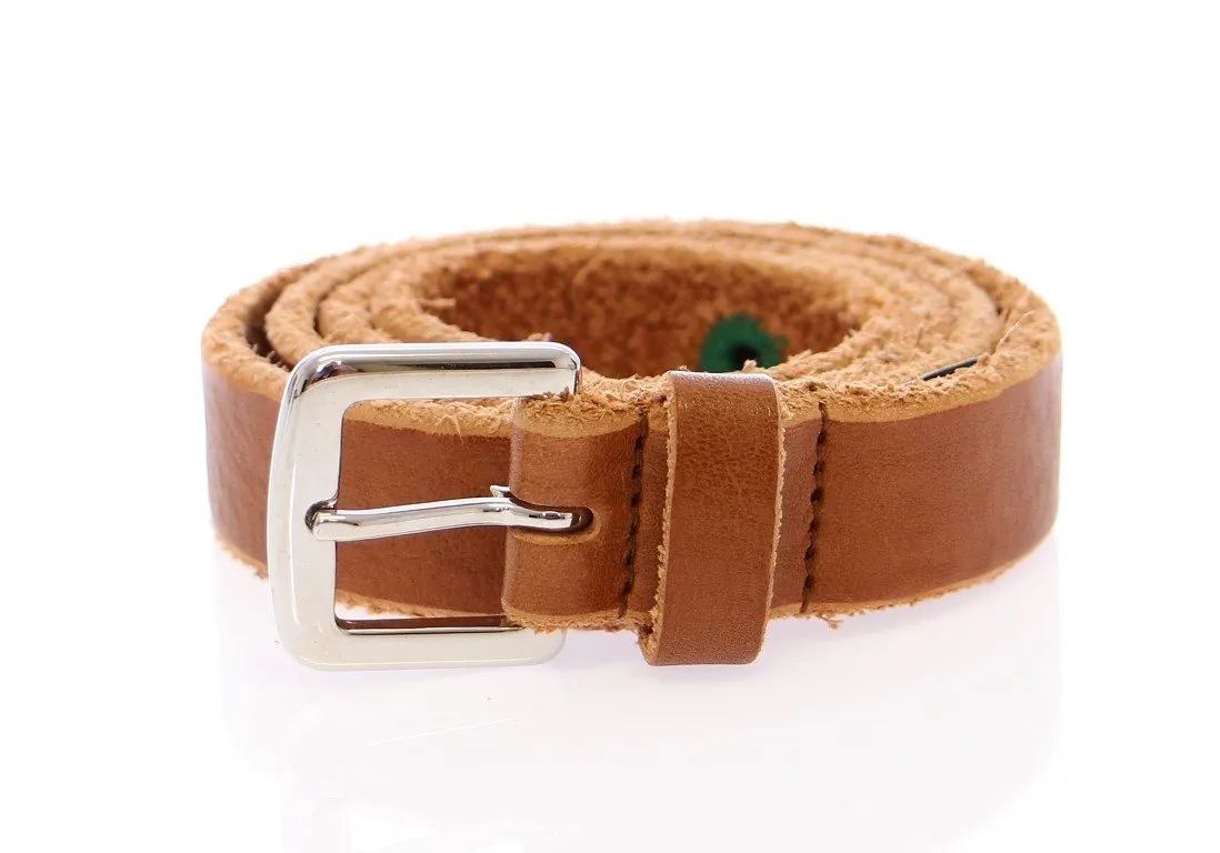 Brown Leather Logo Belt