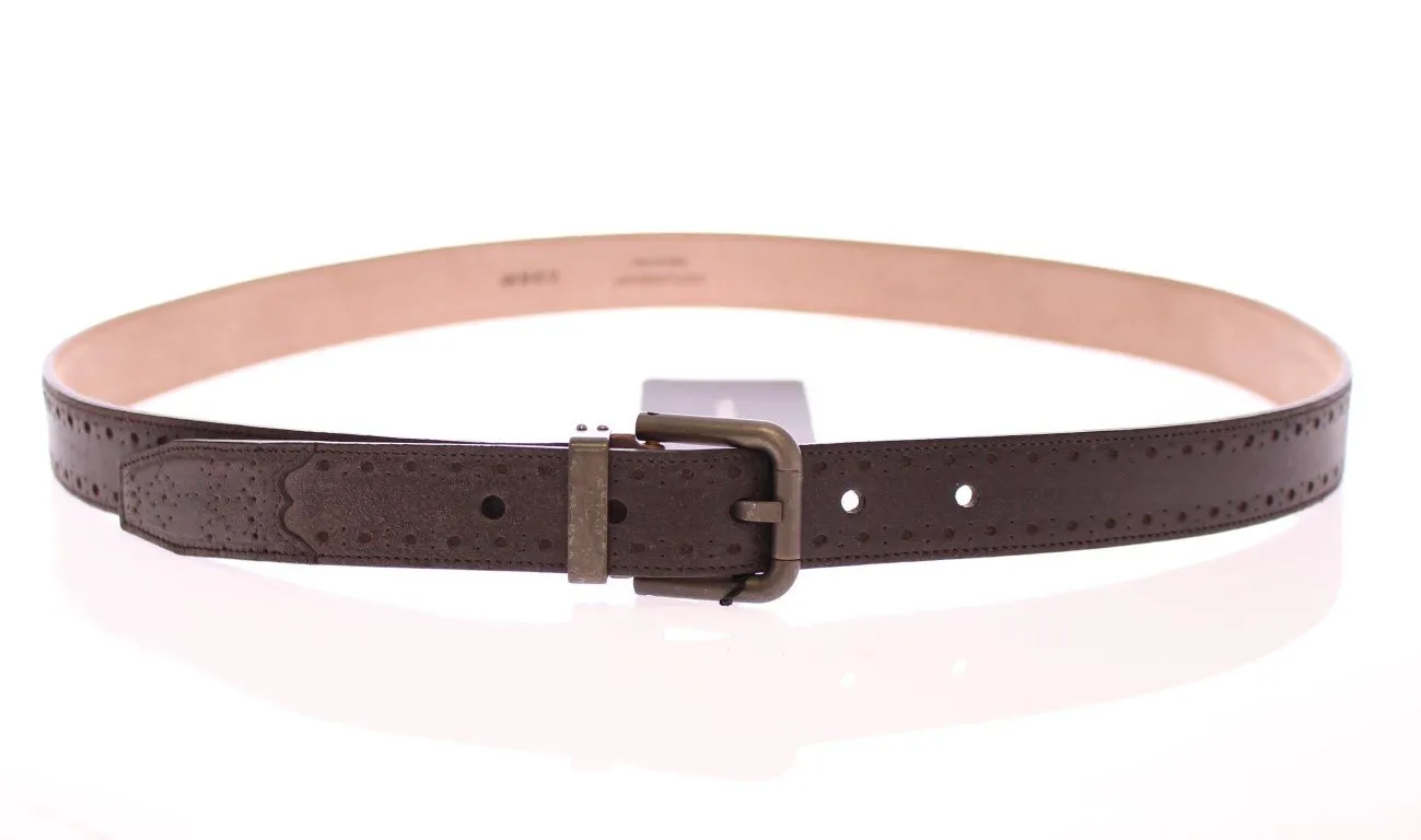 Brown Leather Logo Belt
