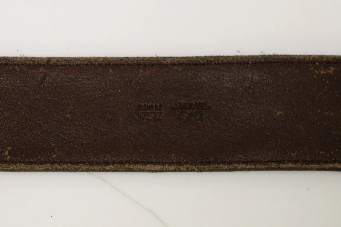 Brown Leather Logo Belt