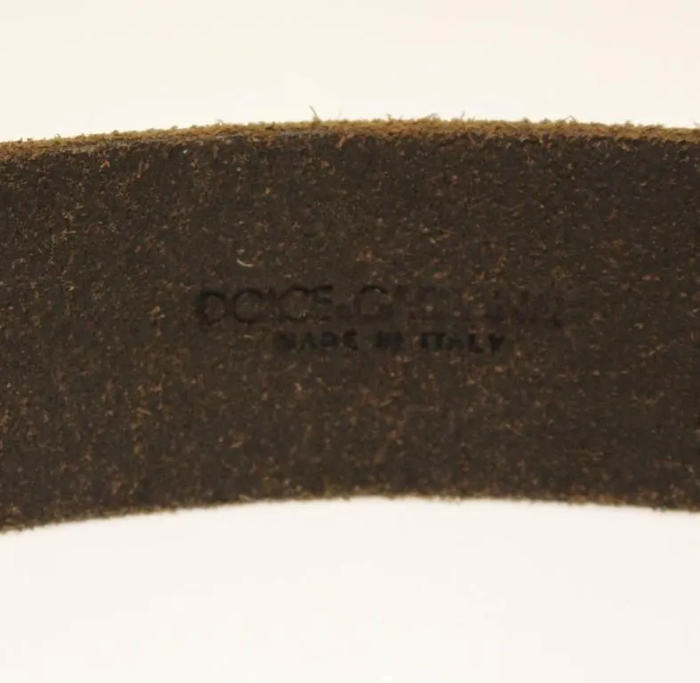 Brown Leather Logo Belt
