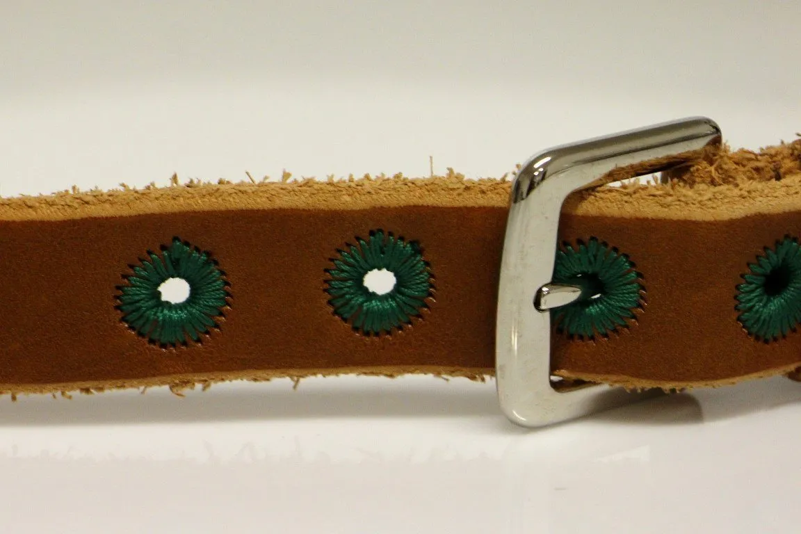 Brown Leather Logo Belt
