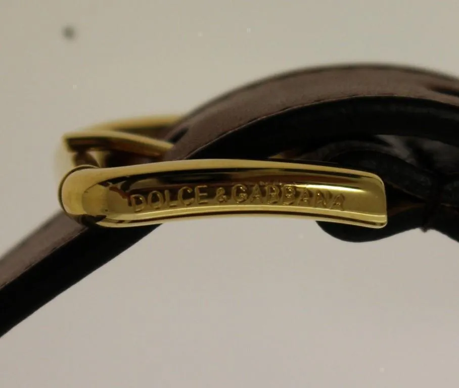 Brown Leather Logo Straw Belt