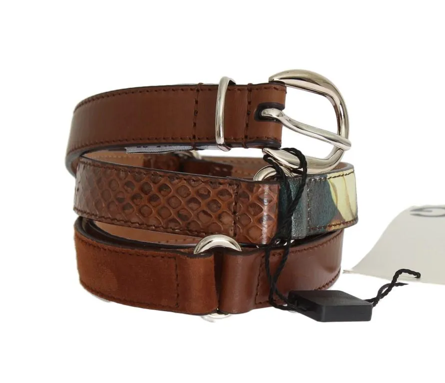 Brown Leather Pattern Belt