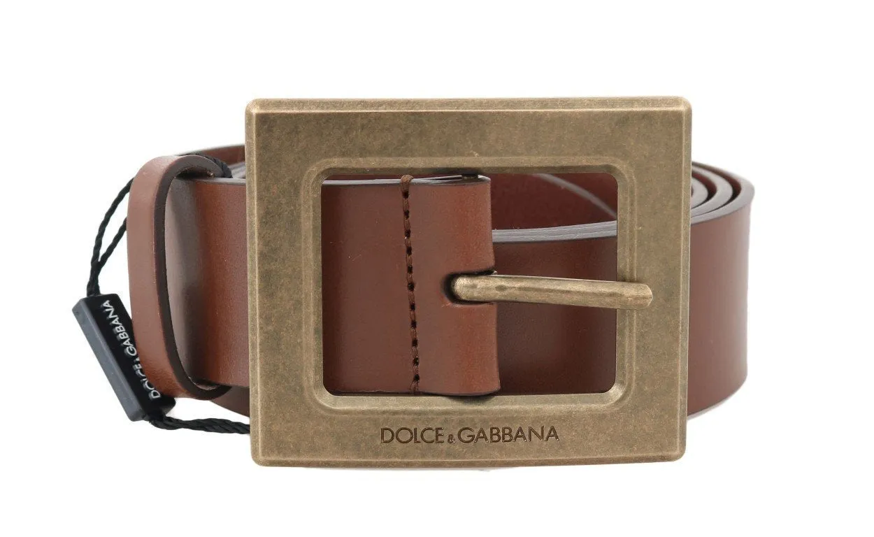 Brown Leather Sicilian Western Wide Belt