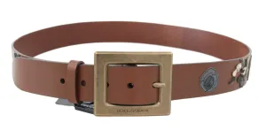 Brown Leather Sicilian Western Wide Belt