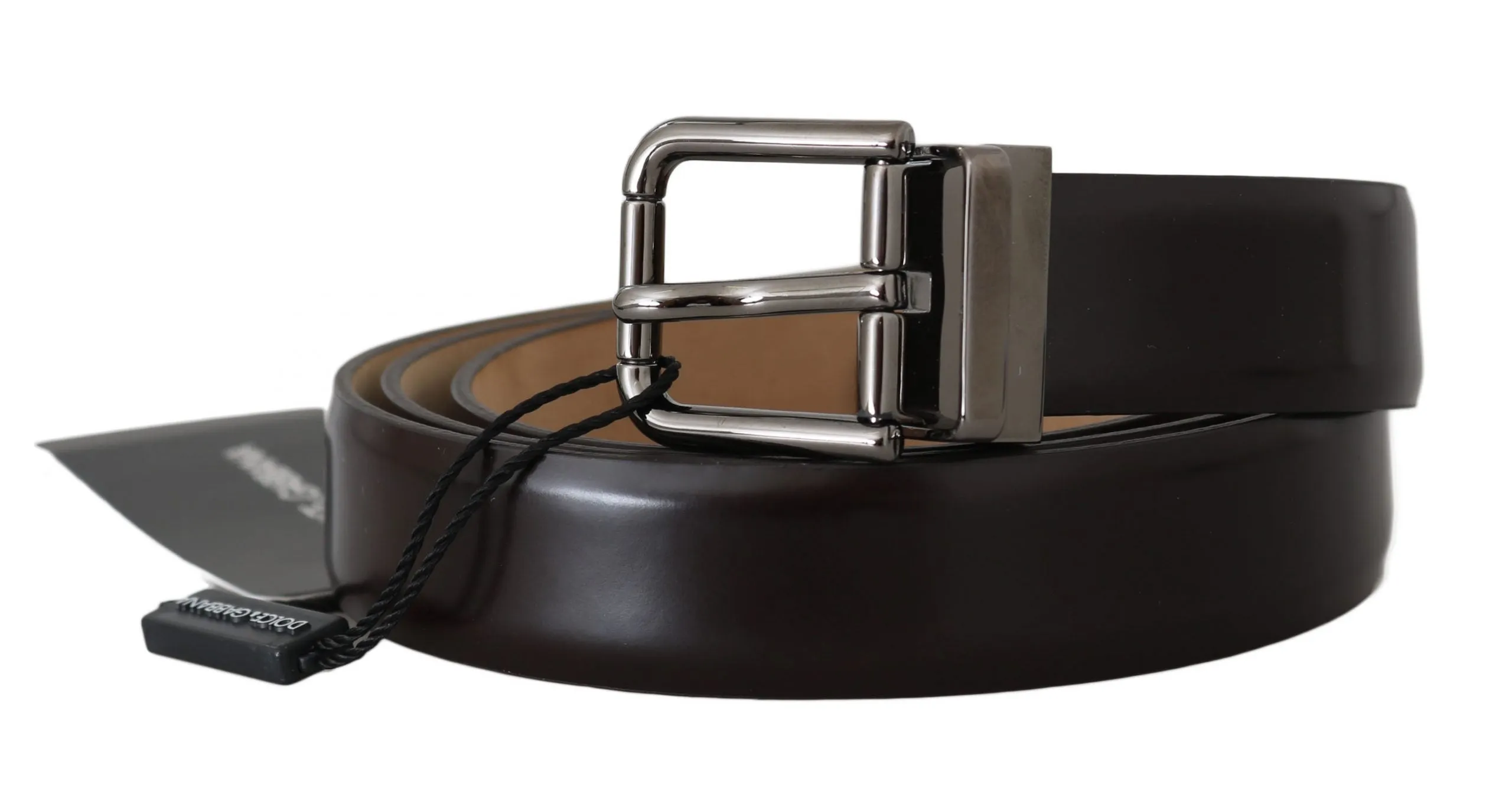 Brown Leather Silver Buckle Belt