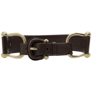 Burberry Brown Leather Horsebit Belt