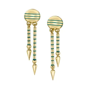 Button Channel Drop Earrings